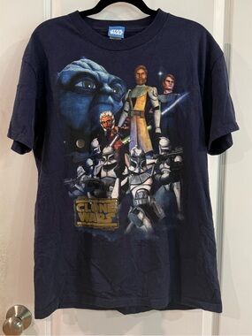 Star Wars Navy Blue Clone Wars Character Graphic Tee